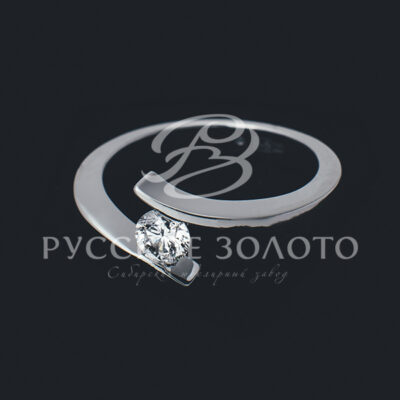 Кольцо из белого золота, с бриллиантом
